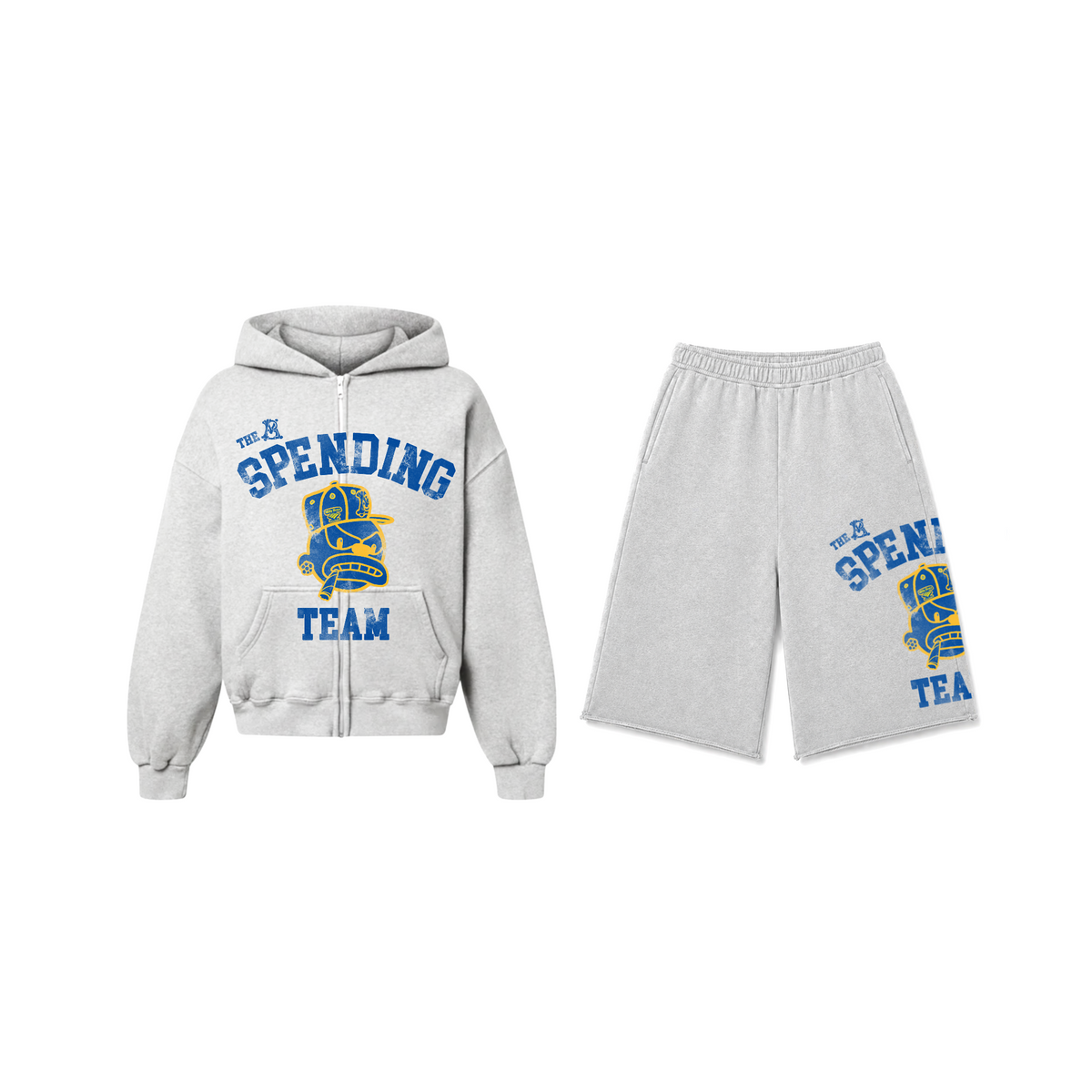MB SPENDING TEAM ( GREY HOODIE AND SHORTS)