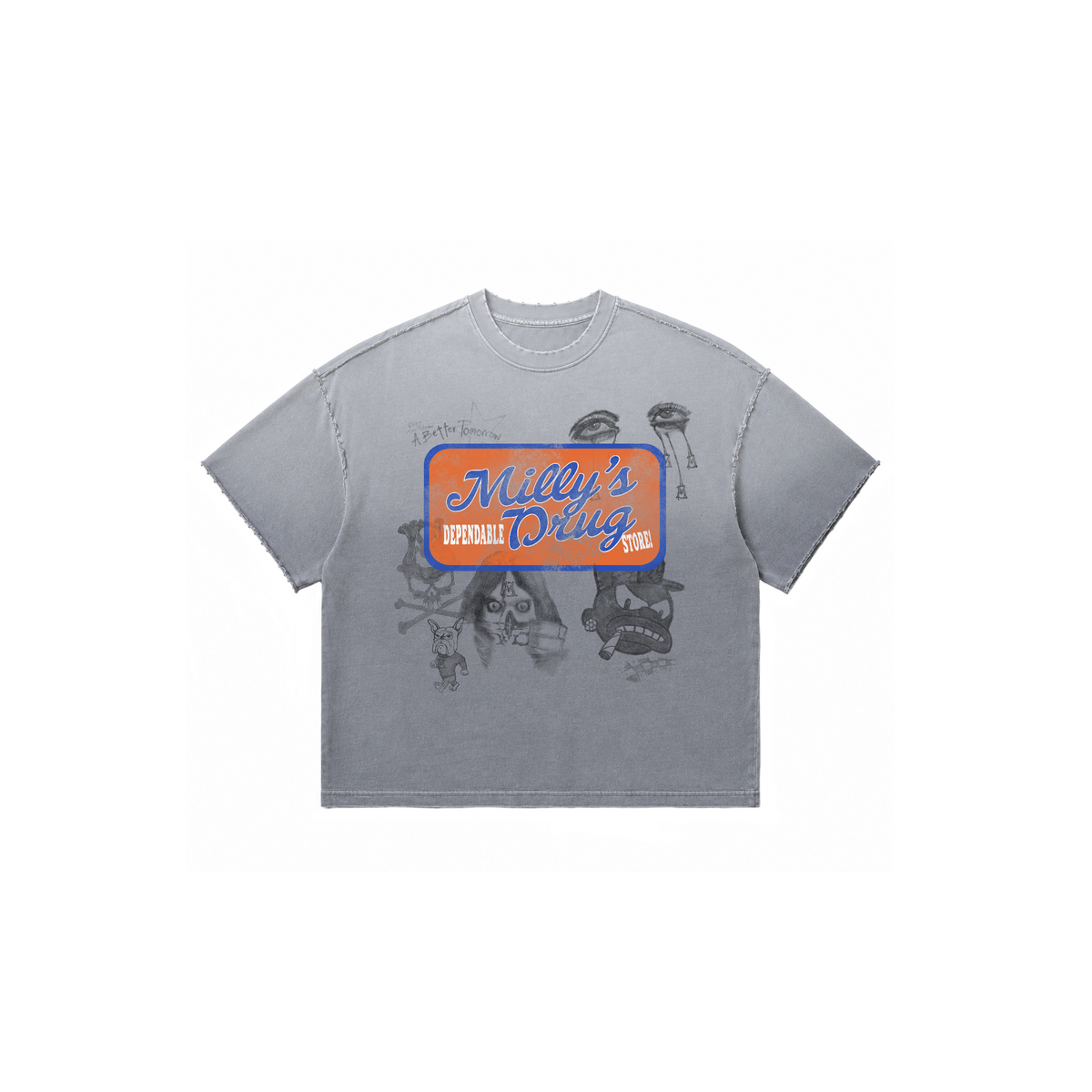 MB DEPENDABLE DR*G STORE (SUN FADE GREY TEE)