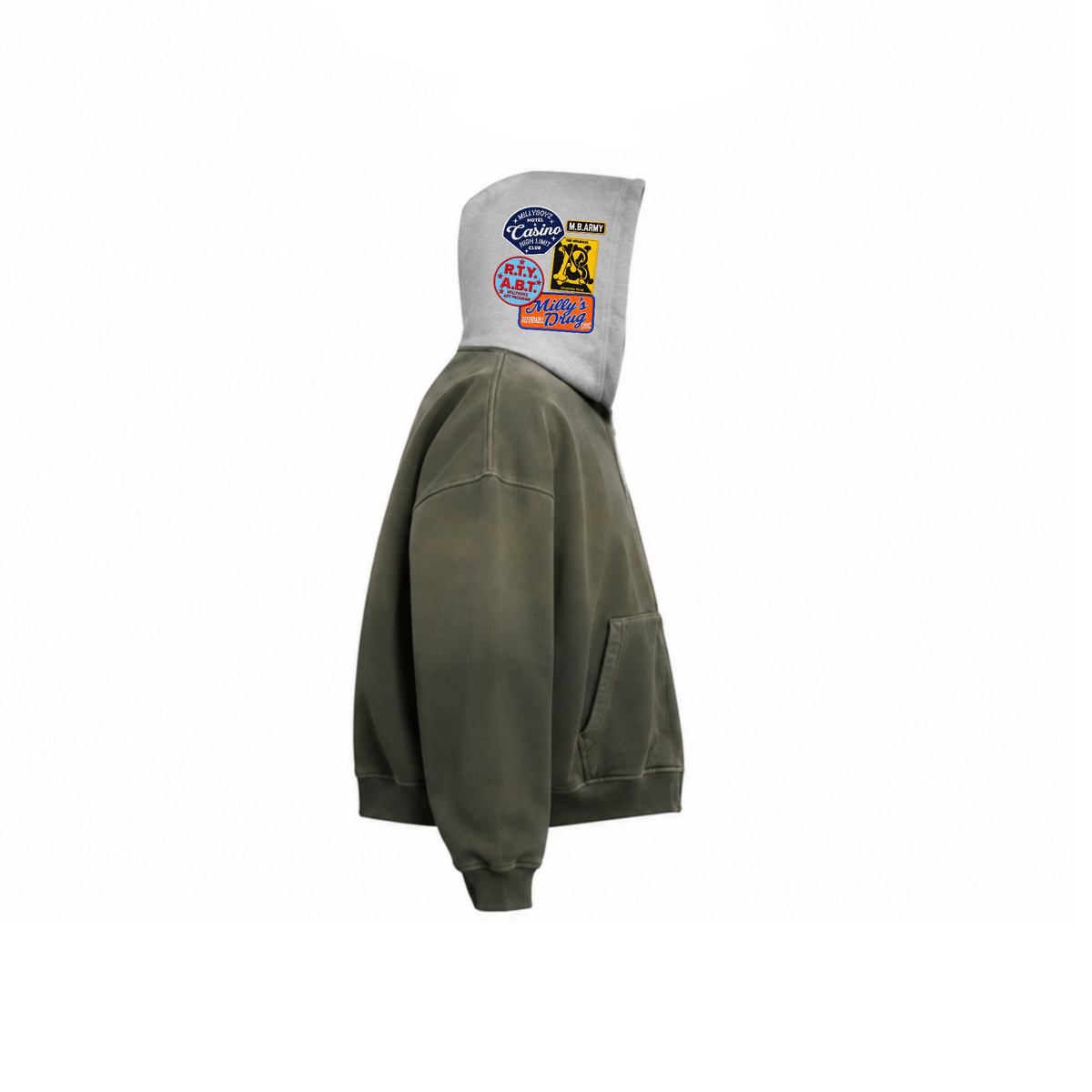 MB PATCHWORK (DOUBLE PANEL ZIP UP GREEN)