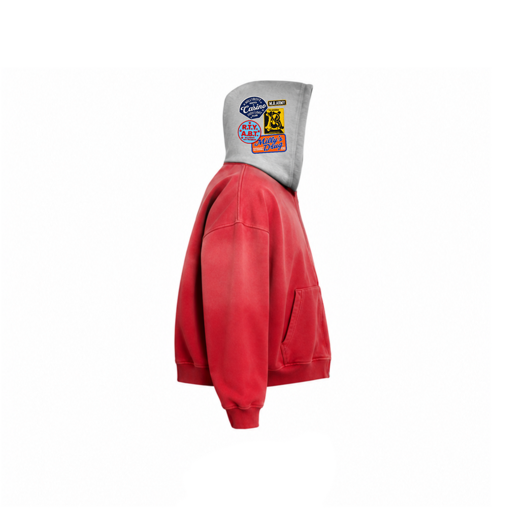 MB PATCHWORK ( TWO PANEL ZIP UP RED)